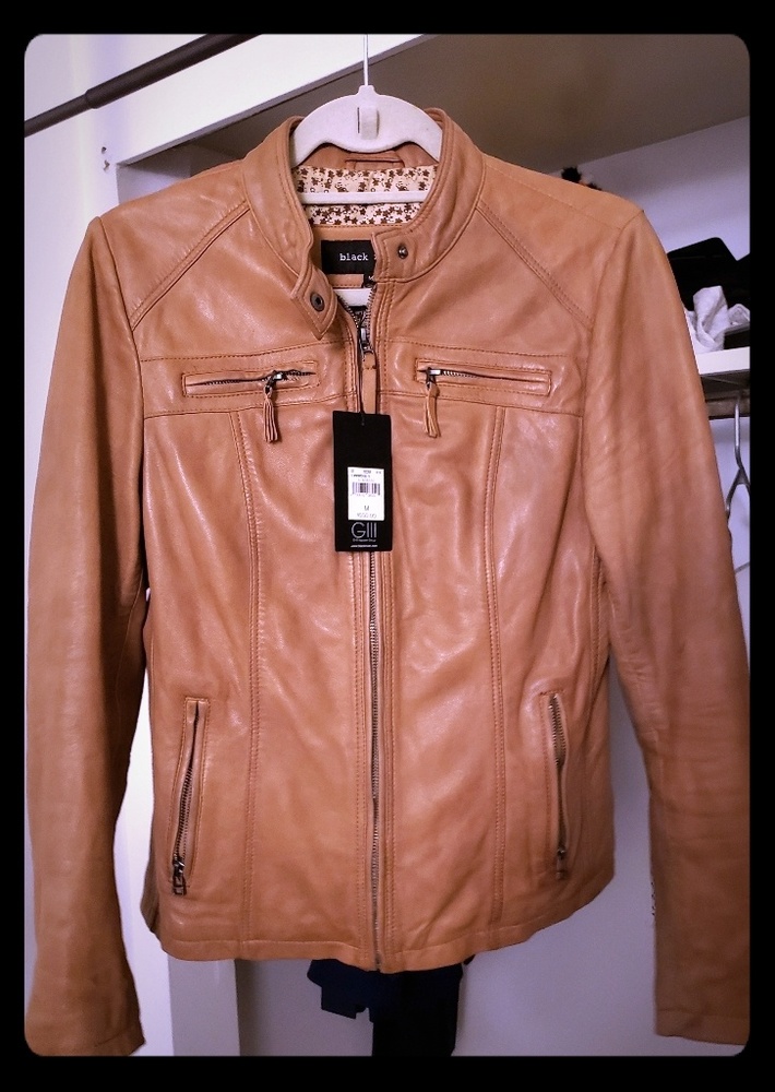 Black rivet leather jacket